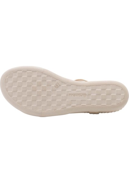 22309 Lupin-G Bej Kadın Comfort Deri Sandalet