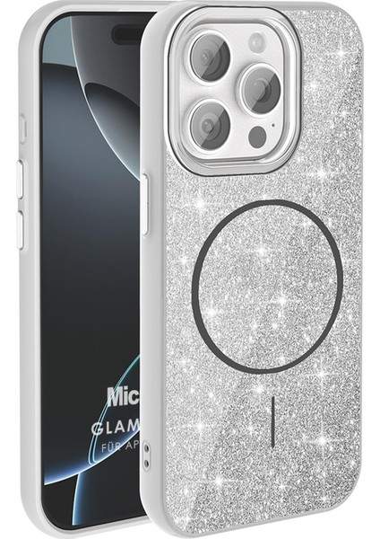 Apple iPhone 15 Pro Max Kılıf Glamgrip Luxe Gümüş