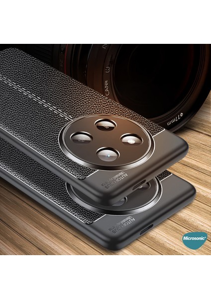 Honor Magic 7 Lite Kılıf Deri Dokulu Silikon Siyah