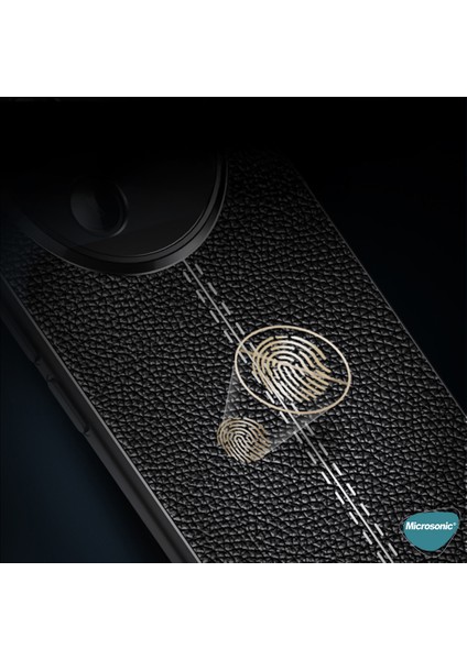 Honor Magic 7 Lite Kılıf Deri Dokulu Silikon Siyah