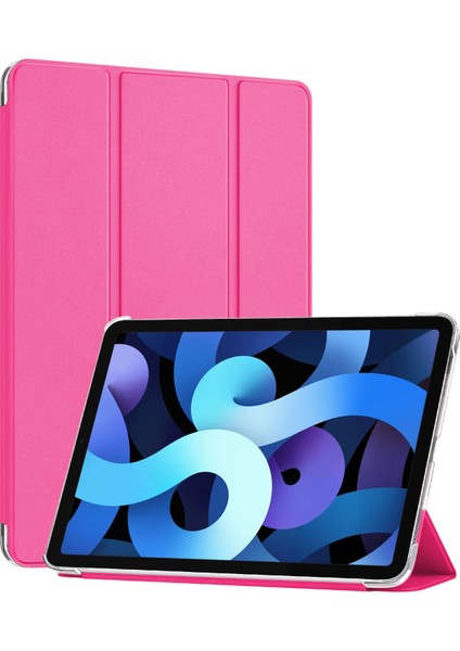 Apple iPad Pro 11 2024 Kılıf (A2836-A2837) Slim Translucent Back Smart Cover Pembe