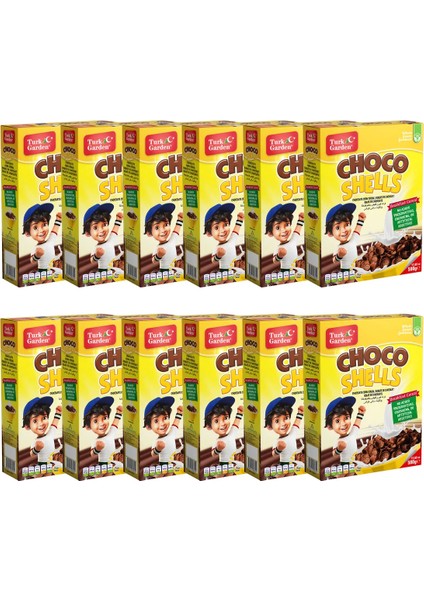 Turk Garden Choco Shells Çikolatılı Mısır Gevreği 500 gr 12'li Paket