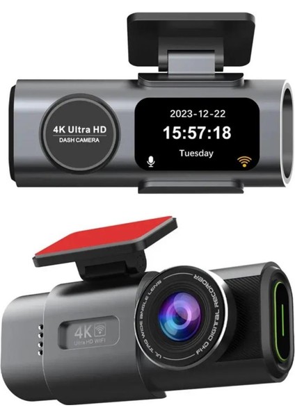 4K Ön ve Arka Kameralı Araç Kamerası, Wifi, Dahili Gps, G Sensörlü,gece Görüşlü Araç Kamerası
