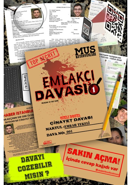 Çözülemeyen Katili Bulma Davası Emlakçı Davası Dedektif Kutu Oyunu
