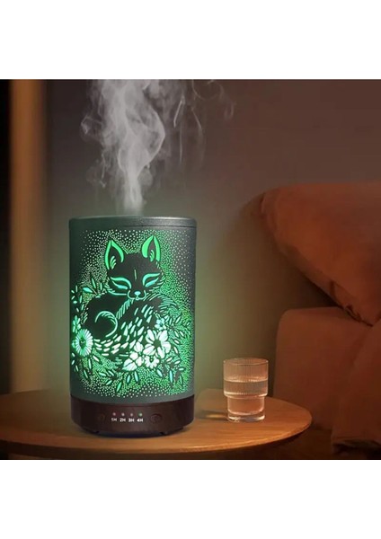 7 LED Işıklı Desenli Kumandalı Zaman Ayarlı Aroma Hava Nemlendirici