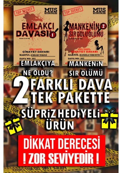 2 Farklı Cinayet Davası, Mankenin Sır Dolu Ölümü, Emlakçı Davası, Katil Kim Oyunu, Dedektiflik Oyunu