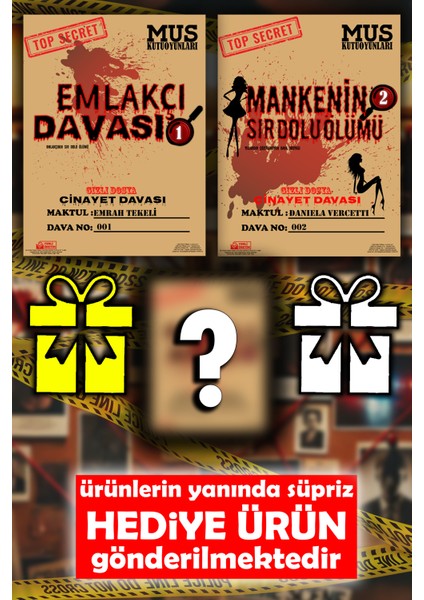 2 Farklı Cinayet Davası, Mankenin Sır Dolu Ölümü, Emlakçı Davası, Katil Kim Oyunu, Dedektiflik Oyunu