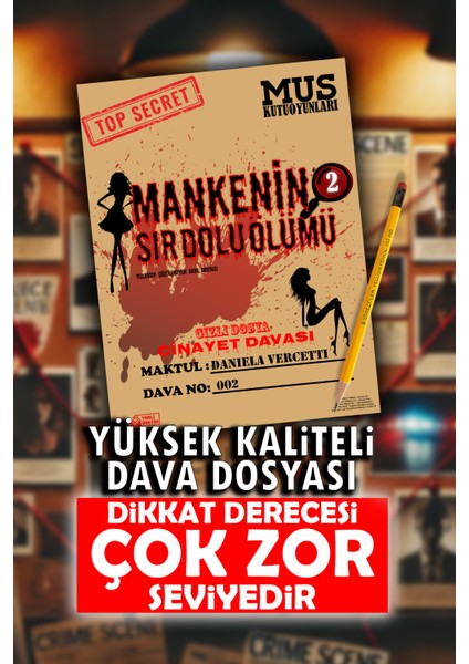 2 Farklı Cinayet Davası, Mankenin Sır Dolu Ölümü, Emlakçı Davası, Katil Kim Oyunu, Dedektiflik Oyunu
