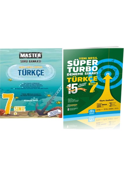7. Sınıf Master Türkçe Soru Bankası ve Türkçe Yeni Nesil Süper Turbo Deneme Sınavı