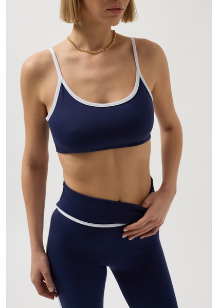 Biye Detaylı Askılı Lacivert Bra indirimleri