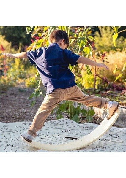 Denge Tahtası Balance Board Doğal Ahşap Çocuk Oyuncak