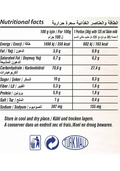 Turk Garden Corn Flakes Mısır Gevreği 500 gr 12'li Paket fırsatları