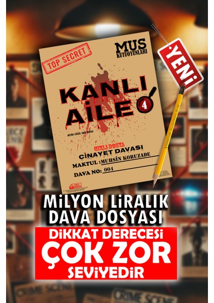 Dedektif Oyunu, Milyonluk Dava, Kanlı Aile Davası, Cinayet Çözme ve Katili Bulma Oyunu Dedektiflik