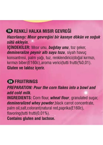 Turk Garden Unicorn Renkli Halka Mısır Gevreği 500 gr 2'li Paket fırsatları