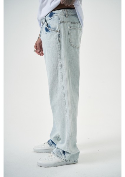 Erkek Washed Baggy Pantolon A.mavi
