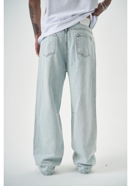 Erkek Washed Baggy Pantolon A.mavi