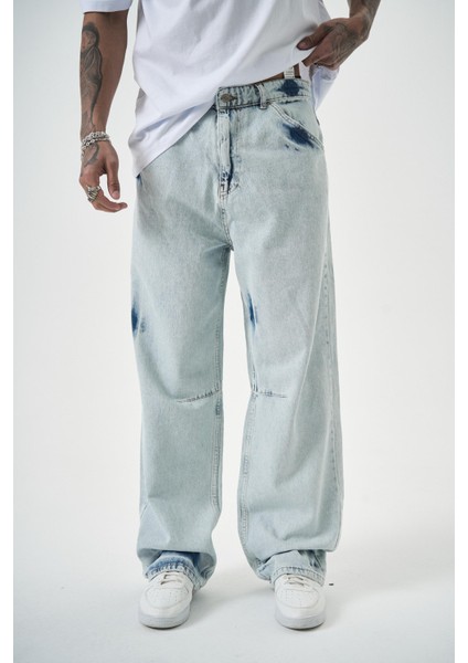 Erkek Washed Baggy Pantolon A.mavi