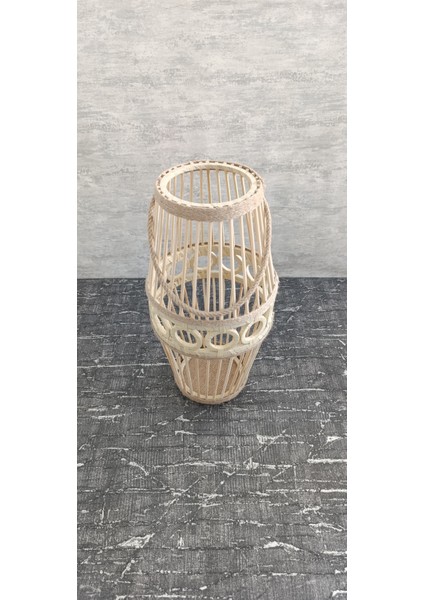 Bambu Çubuklu El Yapımı Ahşap Pampas Vazosu 42CM fırsatları