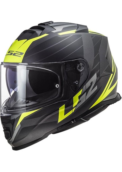 Kask Ls2 Storm 2 Nerve Mat Siyah Neon Sarı