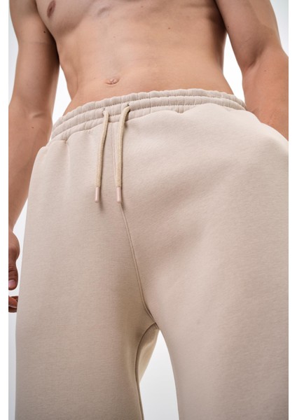 Erkek Basic Baggy Eşofman Altı Bej