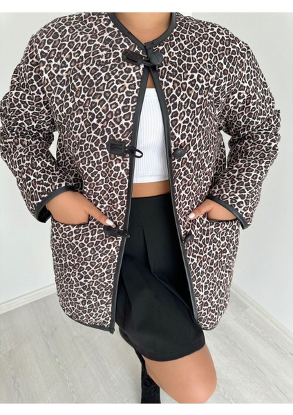 Içi Deri Teddy Kumaş Biyeli Çoban Düğmeli Ceket Mont