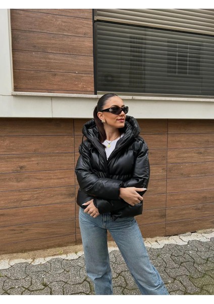 Kadın Deri Şişme Mont modelleri