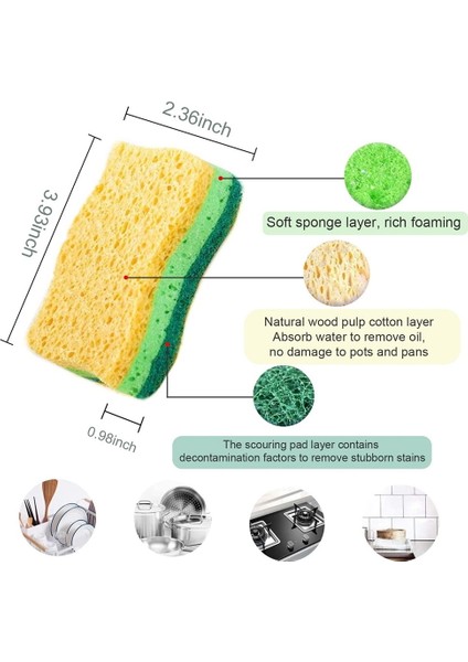 Çizilmez Selüloz Ev Mutfak Süngerleri, Bulaşık Süngeri 5 Paket, Ev Için Çok Kullanımlı Bulaşık Ovma Süngeri (Yurt Dışından) fırsatları