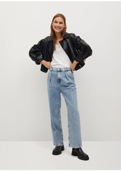 Kadın Siyah Oversize Deri Ceket modelleri