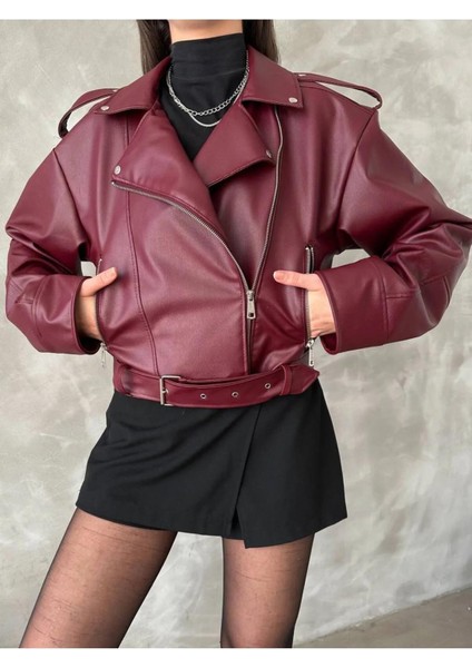 Kadın Oversize Kemerli Kadın Yeni Tarz Ceket