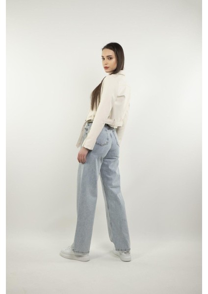 Metal Fermuarlı Kadın Beyaz Deri Ceket ( X-Bı ) modelleri