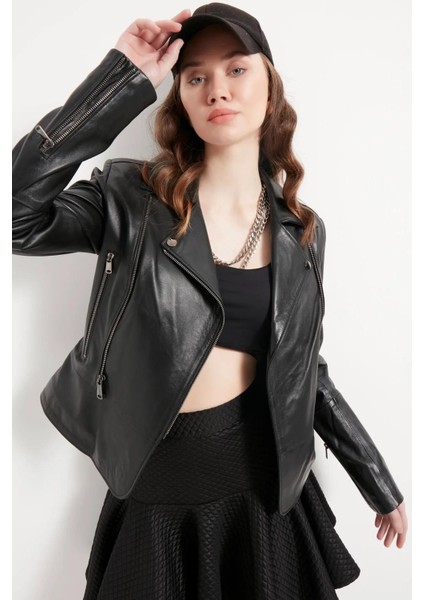 Kadın Siyah Hakiki Deri Ceket fiyatları