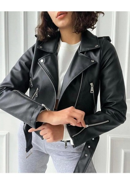 Kadın Siyah Deri Ceket fiyatları