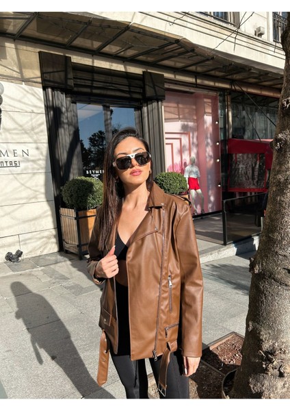 Kadın Oversize Biker Deri Ceket fiyatları