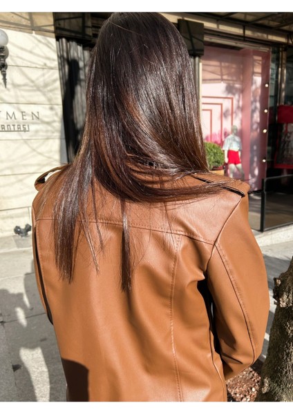 Kadın Oversize Biker Deri Ceket fırsatları
