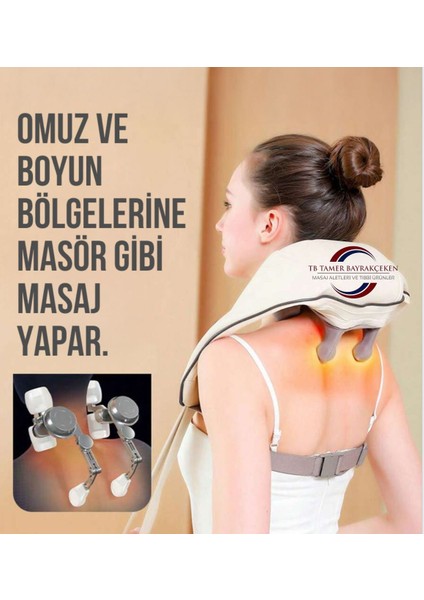 Ovmalı Isıtmalı Yoğurmalı Boyun Sırt Bel Masaj Aleti Akupunktur Dayanaklı Şarjlı Çok Amaçlı Masaj Cihazı modelleri