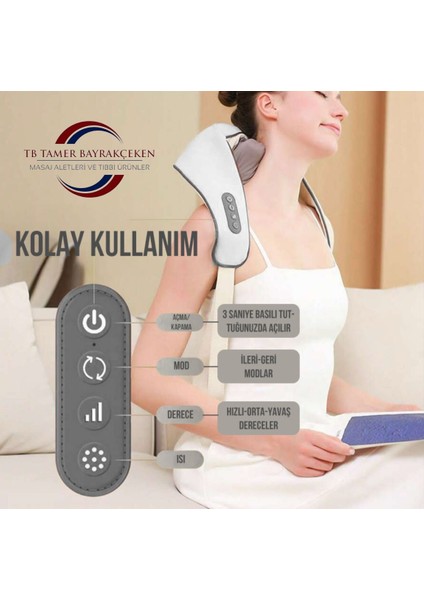 Ovmalı Isıtmalı Yoğurmalı Boyun Sırt Bel Masaj Aleti Akupunktur Dayanaklı Şarjlı Çok Amaçlı Masaj Cihazı fırsatları