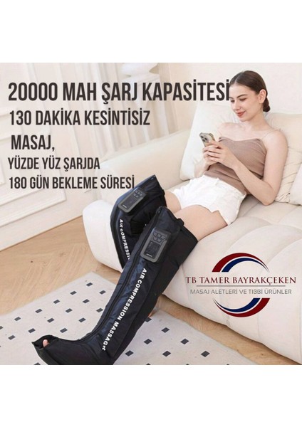 Hava Basınçlı 5 Odalı Giyilebilir Ayak ve Tüm Bacak Masaj Aleti