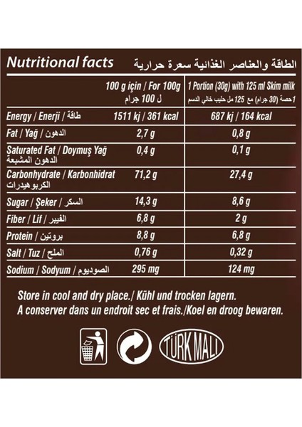 Turk Garden Choco Flakes Kakaolu Mısır Gevreği 500 gr 4'li Paket fiyatları