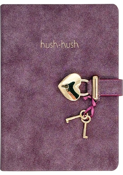 Victoria's Journals Hush Hush Kilitli Çizgili Defter Mor 124-1900