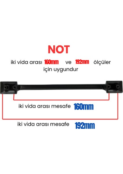 5 Adet Metal Okyanus Mobilya Çekmece Dolap Kulpu Mat Siyah 160-192 mm fiyatları