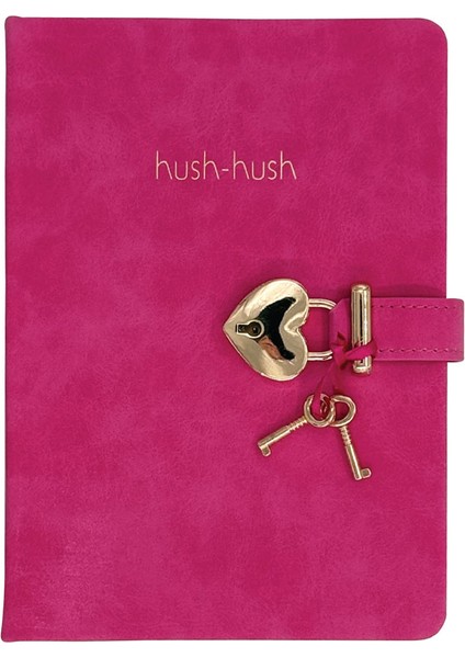 Victoria's Journals Hush Hush Kilitli Çizgili Defter Fuşya 124-1905
