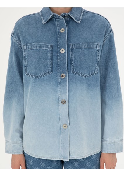 Kadın Mavi Comfort Fit Jean Ceket 50284216-VR036