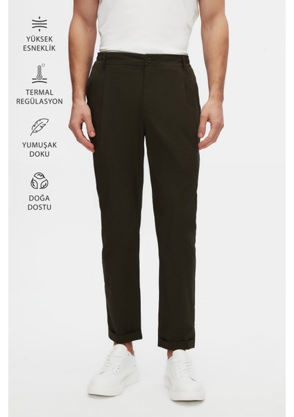 Relaxed Fit Haki Ince ve Hafif Rpt Jogger Pantolon