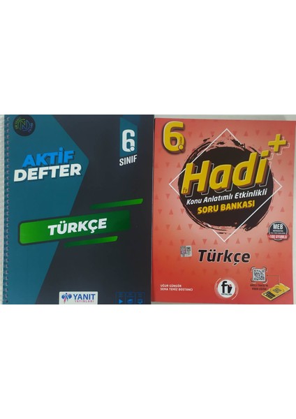 Yayınları 6. Sınıf Hadi+ Türkçe Soru Bankası+Yanıt Aktif Defter Türkçe