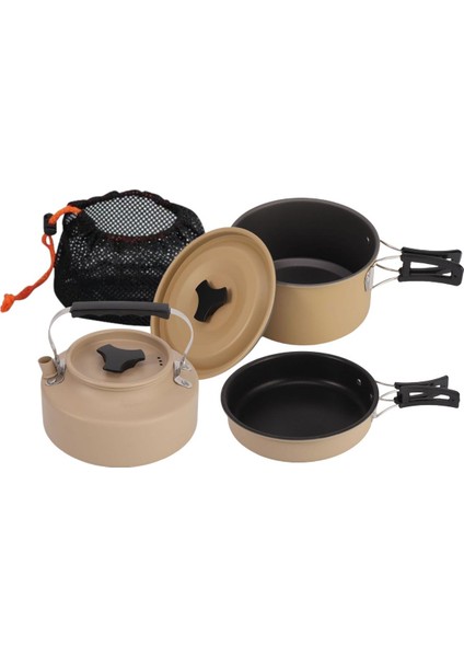 3 Parçalı Set, Paslanmaz Çelik, Tencere, Dış Mekan Pişirme Seti, Kamp, Piknik, Pişirme Kapları (Yurt Dışından)