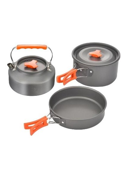 3 Parçalı Set, Tencere, 3-4 Kişi, Dış Mekan, Pişirme Seti, Kamp, Piknik, Pişirme Gereçleri (Yurt Dışından)