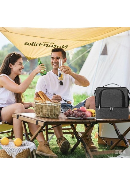Çift Katman Piknik Çantası Yalıtım Çantası Taşınabilir Açık Soğutma Yalıtım Su Geçirmez Kamp Buzdolabı Soğutucu (Yurt Dışından)