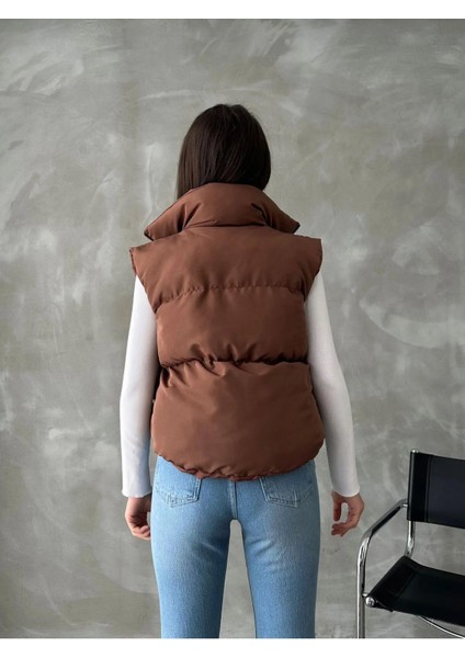 Kadın Kısa Crop Şişme Yelek fiyatları