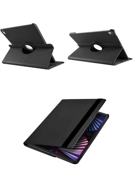 Apple iPad Air 11 M3 2025 Uyumlu 360° Yatay Dikey Dönebilen Deri Tablet Kılıfı