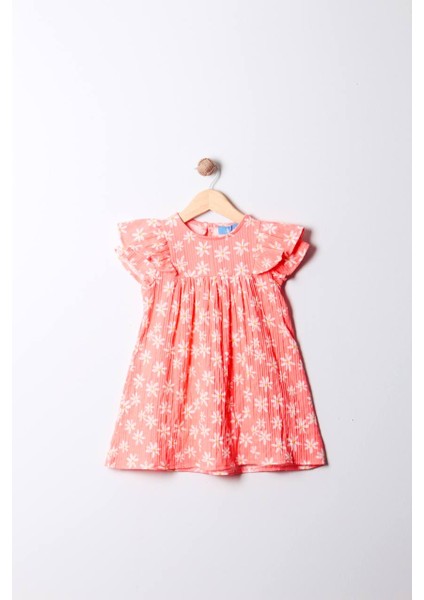 La’ciel Paris Müslin Kumaş Elbise Nar Çiçeği